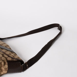 GUCCI グッチ メッセンジャー ショルダーバッグ 145859 GGキャンバス ブラウン シルバー金具 美品 中古 4a005890