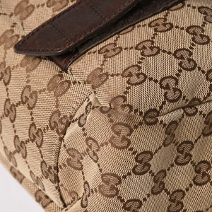 GUCCI グッチ メッセンジャー ショルダーバッグ 145859 GGキャンバス ブラウン シルバー金具 美品 中古 4a005890