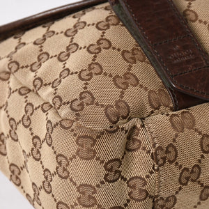 GUCCI グッチ メッセンジャー ショルダーバッグ 145859 GGキャンバス ブラウン シルバー金具 美品 中古 4a005890