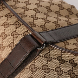 GUCCI グッチ メッセンジャー ショルダーバッグ 145859 GGキャンバス ブラウン シルバー金具 美品 中古 4a005890