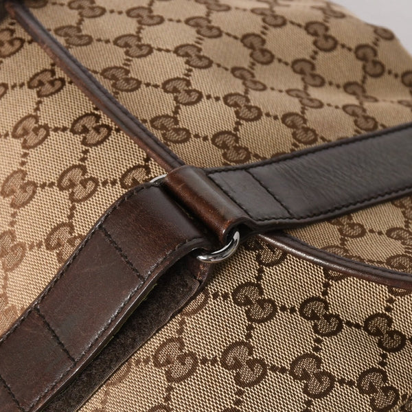 GUCCI グッチ メッセンジャー ショルダーバッグ 145859 GGキャンバス ブラウン シルバー金具 美品 中古 4a005890