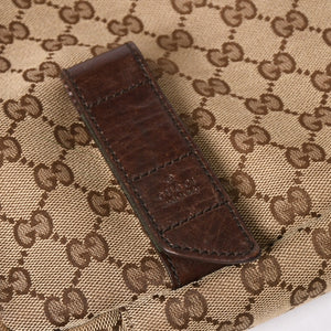 GUCCI グッチ メッセンジャー ショルダーバッグ 145859 GGキャンバス ブラウン シルバー金具 美品 中古 4a005890