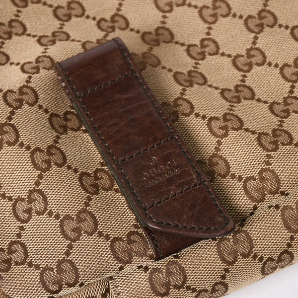 GUCCI グッチ メッセンジャー ショルダーバッグ 145859 GGキャンバス ブラウン シルバー金具 美品 中古 4a005890