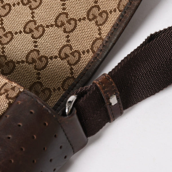 GUCCI グッチ メッセンジャー ショルダーバッグ 145859 GGキャンバス ブラウン シルバー金具 美品 中古 4a005890
