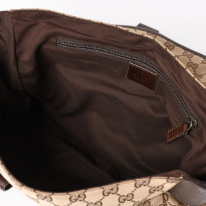 GUCCI グッチ メッセンジャー ショルダーバッグ 145859 GGキャンバス ブラウン シルバー金具 美品 中古 4a005890