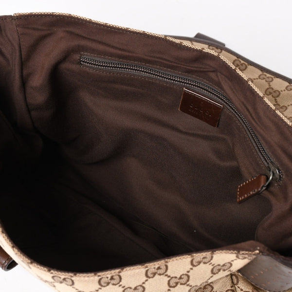 GUCCI グッチ メッセンジャー ショルダーバッグ 145859 GGキャンバス ブラウン シルバー金具 美品 中古 4a005890