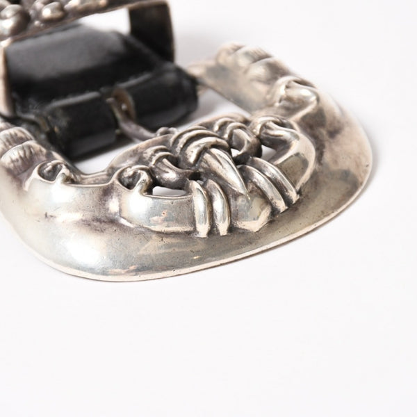 CHROME HEARTS クロムハーツ クロウ タロン ベルト レザーベルト 希少 シルバー925 ブラック シルバー金具 サイズ30 美品 中古 4a005986