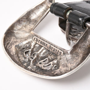 CHROME HEARTS クロムハーツ クロウ タロン ベルト レザーベルト 希少 シルバー925 ブラック シルバー金具 サイズ30 美品 中古 4a005986