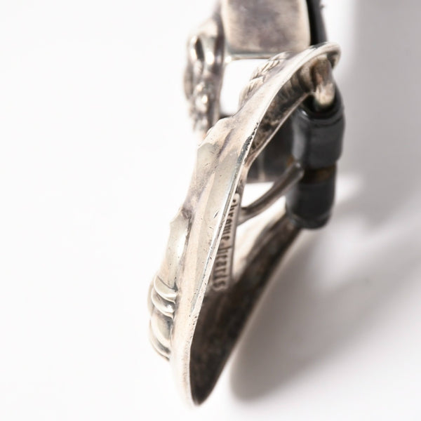 CHROME HEARTS クロムハーツ クロウ タロン ベルト レザーベルト 希少 シルバー925 ブラック シルバー金具 サイズ30 美品 中古 4a005986