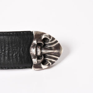 CHROME HEARTS クロムハーツ クロウ タロン ベルト レザーベルト 希少 シルバー925 ブラック シルバー金具 サイズ30 美品 中古 4a005986