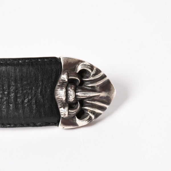 CHROME HEARTS クロムハーツ クロウ タロン ベルト レザーベルト 希少 シルバー925 ブラック シルバー金具 サイズ30 美品 中古 4a005986