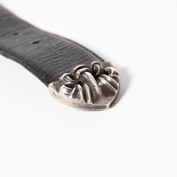 CHROME HEARTS クロムハーツ クロウ タロン ベルト レザーベルト 希少 シルバー925 ブラック シルバー金具 サイズ30 美品 中古 4a005986
