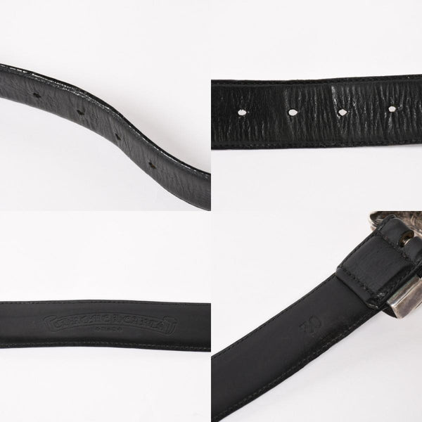 CHROME HEARTS クロムハーツ クロウ タロン ベルト レザーベルト 希少 シルバー925 ブラック シルバー金具 サイズ30 美品 中古 4a005986