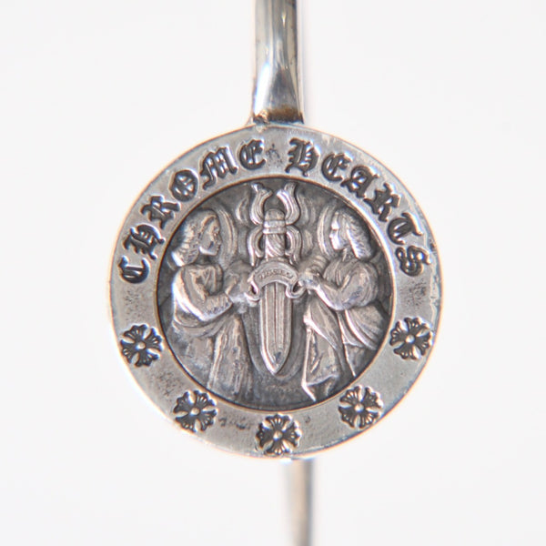 極美品 CHROME HEARTS クロムハーツ BOOK MARKER ANGEL MEDAL ブックマーク エンジェルメダル しおり 重量約16.6g シルバー925 中古 4a005939