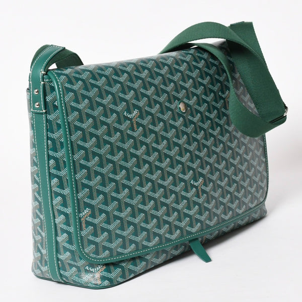 新品同様 GOYARD ゴヤール カペシアン バッグMM ショルダーバッグ CAPETIMMLTY09CG09P グリーン シルバー金具 中古 4a005864