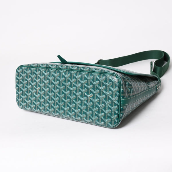 新品同様 GOYARD ゴヤール カペシアン バッグMM ショルダーバッグ CAPETIMMLTY09CG09P グリーン シルバー金具 中古 4a005864