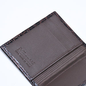 新品同様品 Minotti ミノッティ カードケース クロコ型押し イタリア製 ブラック ブラウン レザー 中古 4a005880