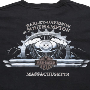 HARLEY DAVIDSON ハーレーダヴィッドソン 00's 半袖Tシャツ サイズ2XL ブラック サウスハンプトン マサチューセッツ 古着 美品 中古 4a005843