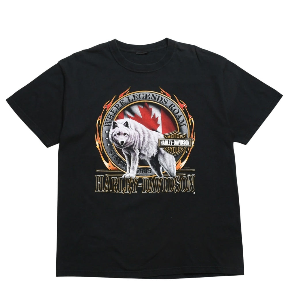 HARLEY DAVIDSON ハーレーダヴィッドソン 00's 半袖Tシャツ ブラック ナイアガラフォールズ カナダ 古着 美品 中古 4a005845