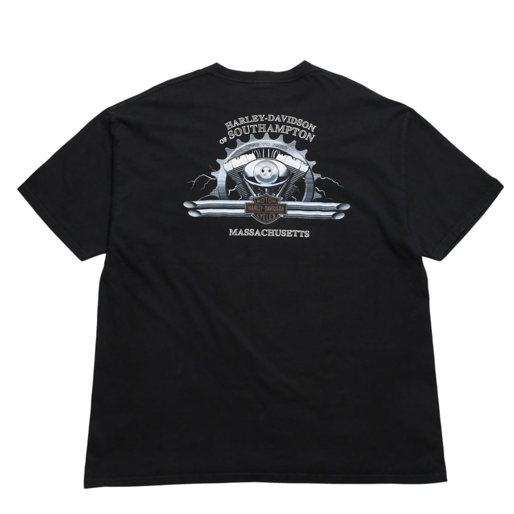 HARLEY DAVIDSON ハーレーダヴィッドソン 00's 半袖Tシャツ サイズ2XL ブラック サウスハンプトン マサチューセッツ 古着 美品 中古 4a005843