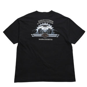 HARLEY DAVIDSON ハーレーダヴィッドソン 00's 半袖Tシャツ サイズ2XL ブラック サウスハンプトン マサチューセッツ 古着 美品 中古 4a005843