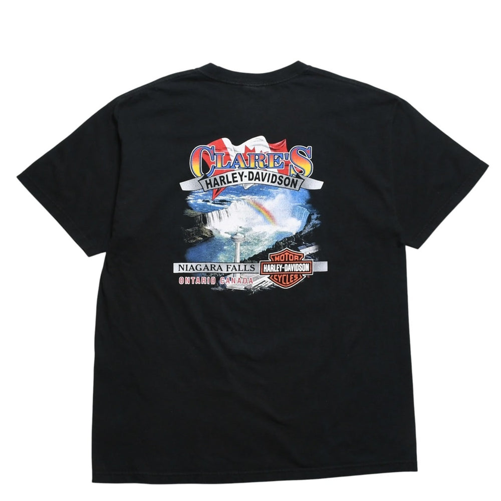 HARLEY DAVIDSON ハーレーダヴィッドソン 00's 半袖Tシャツ ブラック ナイアガラフォールズ カナダ 古着 美品 中古 4a005845