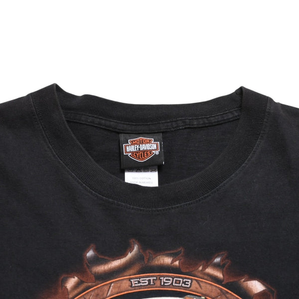 HARLEY DAVIDSON ハーレーダヴィッドソン 00's 半袖Tシャツ サイズ2XL ブラック サウスハンプトン マサチューセッツ 古着 美品 中古 4a005843