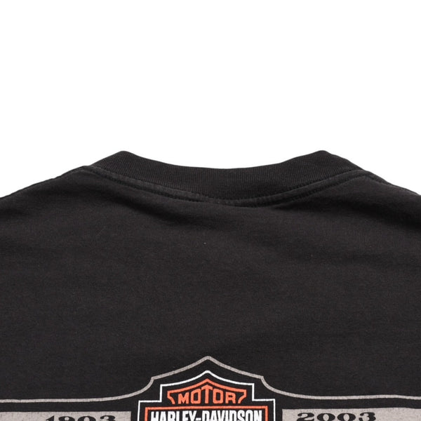 HARLEY DAVIDSON ハーレーダヴィッドソン 00's 半袖Tシャツ サイズL ウィリー G ダビッドソン 100周年記念 ブラック 古着 美品 中古 4a005851