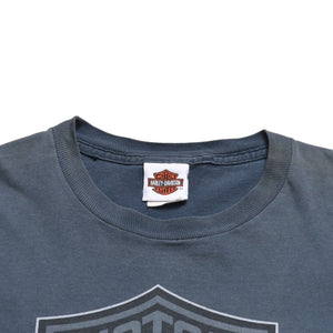 HARLEY DAVIDSON ハーレーダヴィッドソン 00's 半袖Tシャツ サイズL ブルーグレー シャーロット ノースカロライナ 古着 美品 中古 4a005854