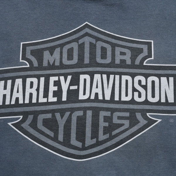 HARLEY DAVIDSON ハーレーダヴィッドソン 00's 半袖Tシャツ サイズL ブルーグレー シャーロット ノースカロライナ 古着 美品 中古 4a005854