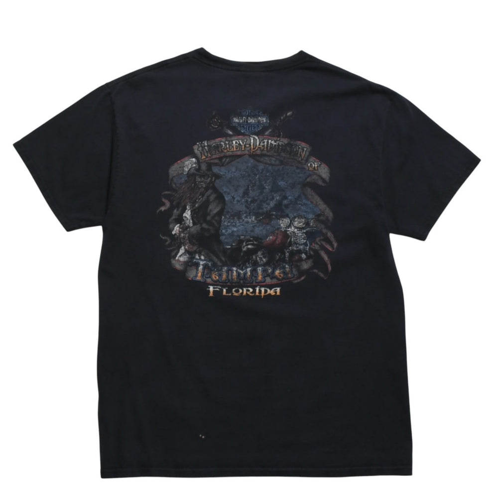 HARLEY DAVIDSON ハーレーダヴィッドソン 00's 半袖Tシャツ ブラック コットン フロリダ タンパ 古着 美品 中古 4a005846