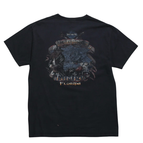 HARLEY DAVIDSON ハーレーダヴィッドソン 00's 半袖Tシャツ ブラック コットン フロリダ タンパ 古着 美品 中古 4a005846