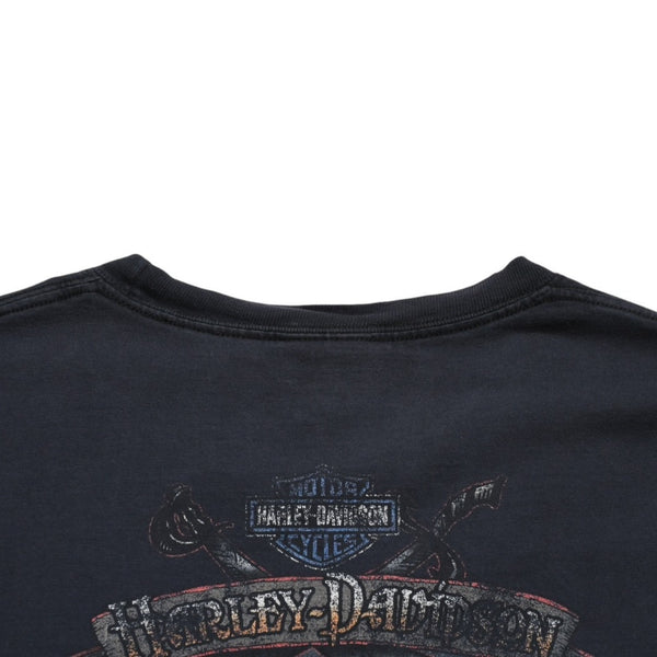 HARLEY DAVIDSON ハーレーダヴィッドソン 00's 半袖Tシャツ ブラック コットン フロリダ タンパ 古着 美品 中古 4a005846