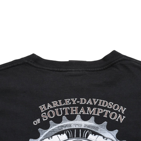HARLEY DAVIDSON ハーレーダヴィッドソン 00's 半袖Tシャツ サイズ2XL ブラック サウスハンプトン マサチューセッツ 古着 美品 中古 4a005843