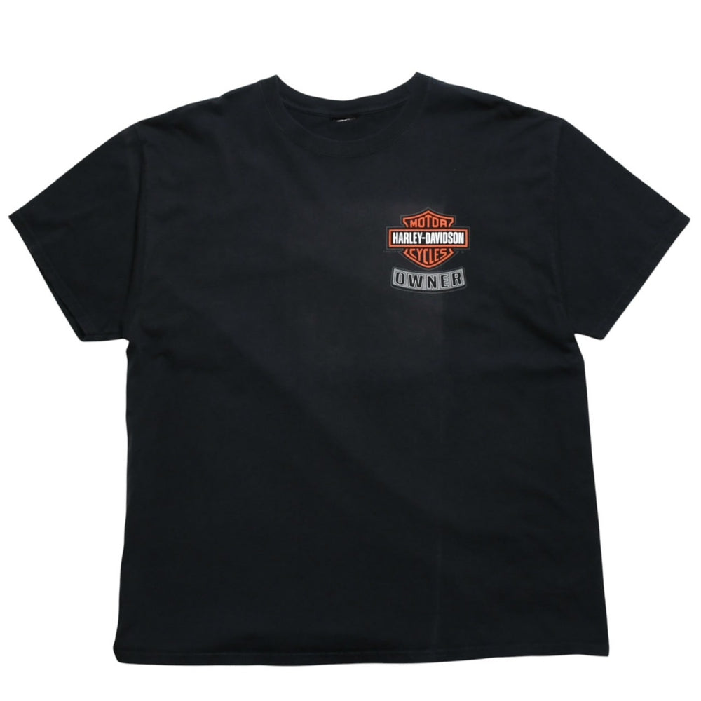 HARLEY DAVIDSON ハーレーダヴィッドソン 00's 半袖Tシャツ ブラック Brian's ブライアンズ ラングホーン 古着 美品 中古 4a005844