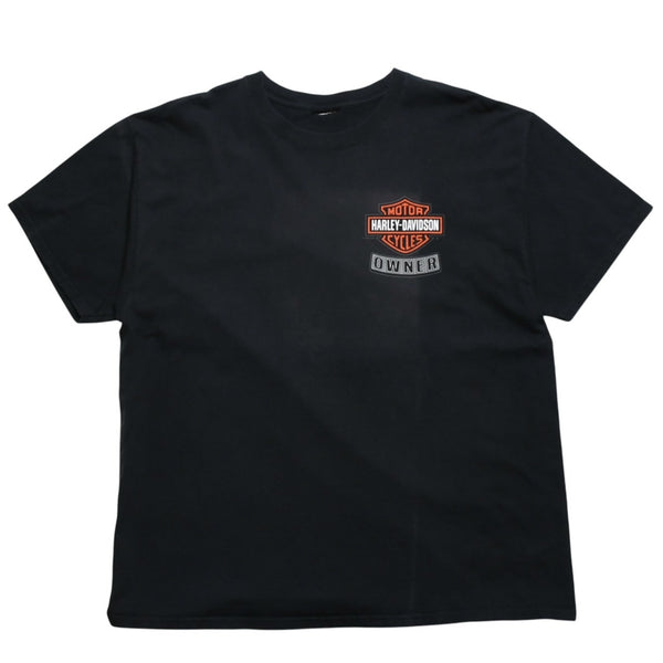 HARLEY DAVIDSON ハーレーダヴィッドソン 00's 半袖Tシャツ ブラック Brian's ブライアンズ ラングホーン 古着 美品 中古 4a005844