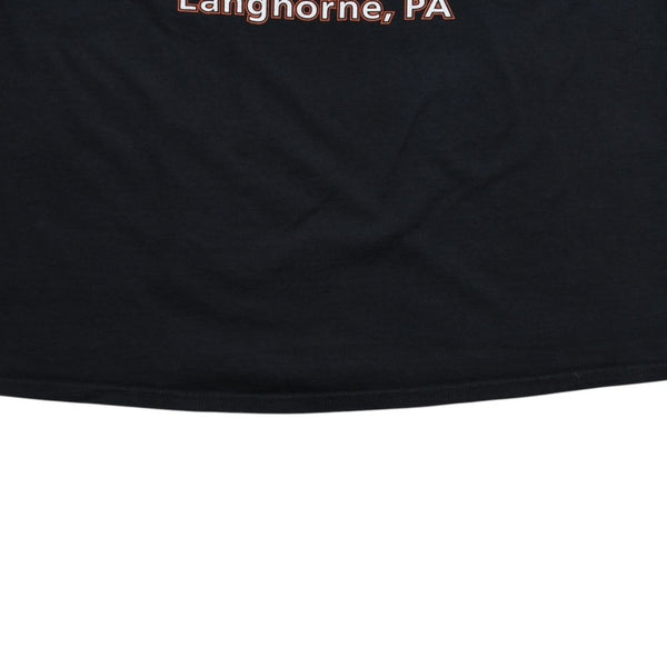 HARLEY DAVIDSON ハーレーダヴィッドソン 00's 半袖Tシャツ ブラック Brian's ブライアンズ ラングホーン 古着 美品 中古 4a005844