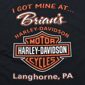 HARLEY DAVIDSON ハーレーダヴィッドソン 00's 半袖Tシャツ ブラック Brian's ブライアンズ ラングホーン 古着 美品 中古 4a005844