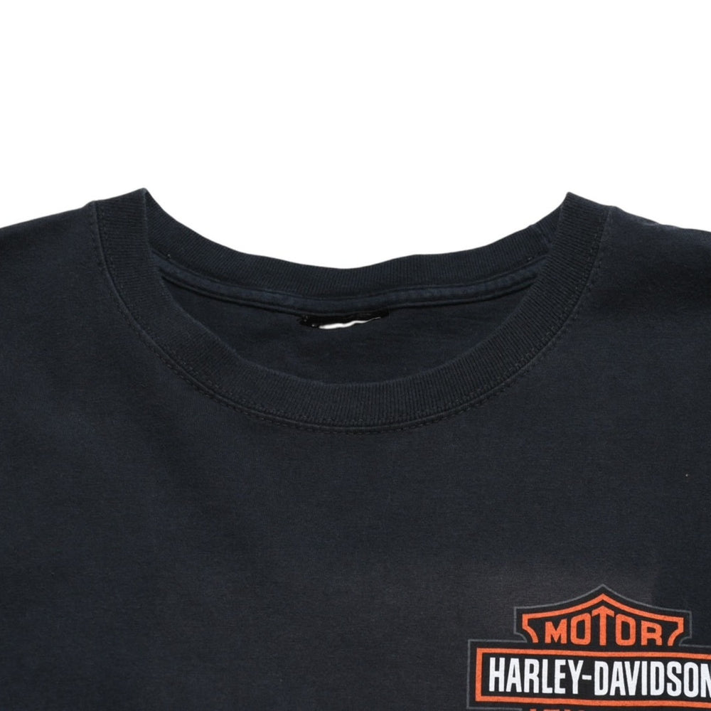 HARLEY DAVIDSON ハーレーダヴィッドソン 00's 半袖Tシャツ ブラック Brian's ブライアンズ ラングホーン 古着 美品 中古 4a005844