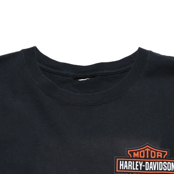 HARLEY DAVIDSON ハーレーダヴィッドソン 00's 半袖Tシャツ ブラック Brian's ブライアンズ ラングホーン 古着 美品 中古 4a005844