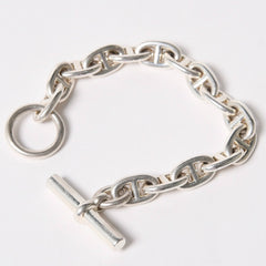 極美品 HERMES エルメス シェーヌダンクルMM ブレスレット 15コマ 重量約56.84g Ag925刻印 シルバー925 中古 4a005879