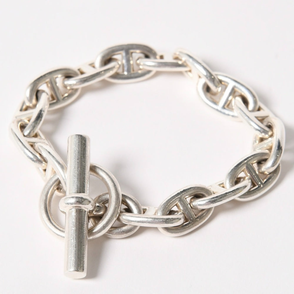 極美品 HERMES エルメス シェーヌダンクルMM ブレスレット 15コマ 重量約56.84g Ag925刻印 シルバー925 中古 4a005879