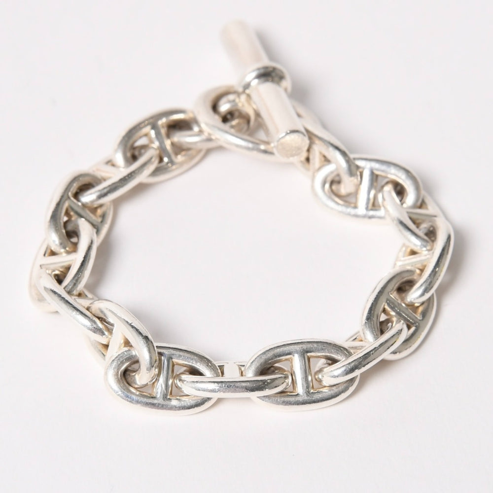 極美品 HERMES エルメス シェーヌダンクルMM ブレスレット 15コマ 重量約56.84g Ag925刻印 シルバー925 中古 4a005879