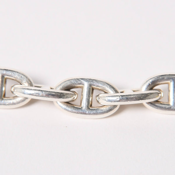 極美品 HERMES エルメス シェーヌダンクルMM ブレスレット 15コマ 重量約56.84g Ag925刻印 シルバー925 中古 4a005879
