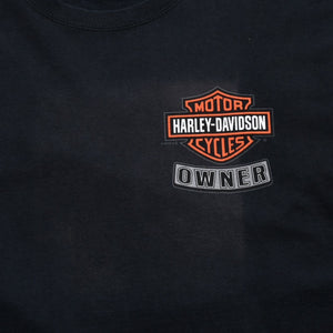 HARLEY DAVIDSON ハーレーダヴィッドソン 00's 半袖Tシャツ ブラック Brian's ブライアンズ ラングホーン 古着 美品 中古 4a005844