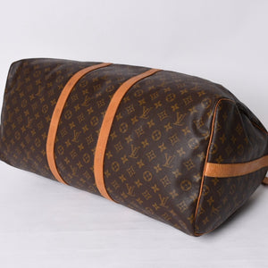 LOUIS VUITTON Keepall Bandouliere 60 Boston Bag M41412 Monogram PVC Tanned Leather Brown Good Condition Used 4a000585