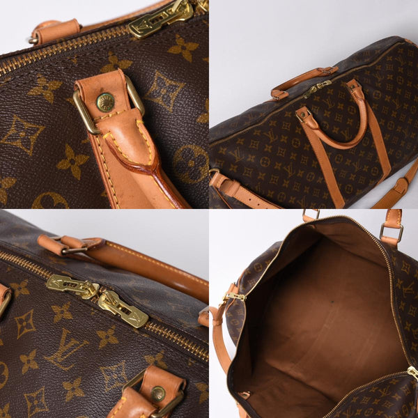 LOUIS VUITTON Keepall Bandouliere 60 Boston Bag M41412 Monogram PVC Tanned Leather Brown Good Condition Used 4a000585