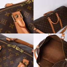 画像をギャラリービューアに読み込む, LOUIS VUITTON ルイヴィトン キーポルバンドリエール60 ボストンバッグ M41412 モノグラム PVC ヌメ革 ブラウン 美品 中古 4a000585