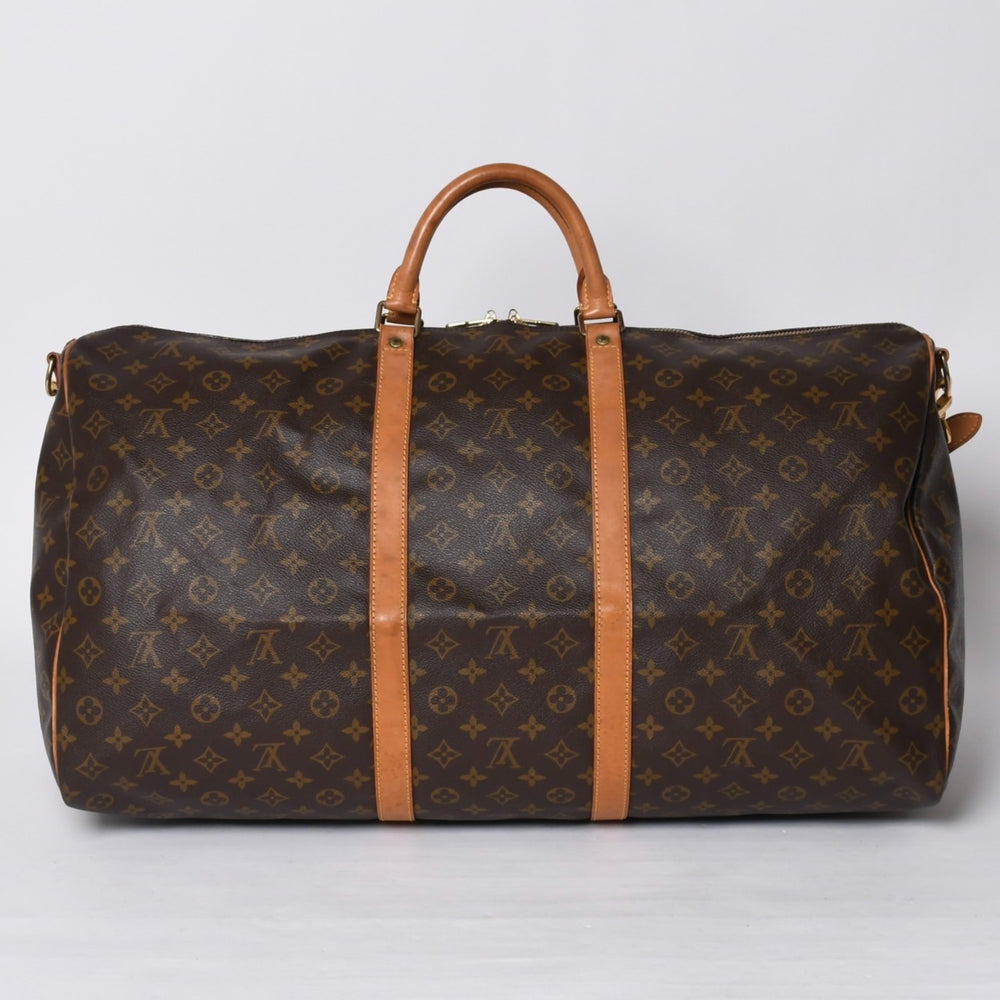 LOUIS VUITTON ルイヴィトン キーポルバンドリエール60 ボストンバッグ M41412 モノグラム PVC ヌメ革 ブラウン 美品 中古 4a000585