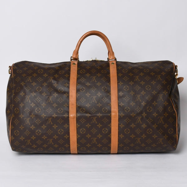 LOUIS VUITTON Keepall Bandouliere 60 Boston Bag M41412 Monogram PVC Tanned Leather Brown Good Condition Used 4a000585